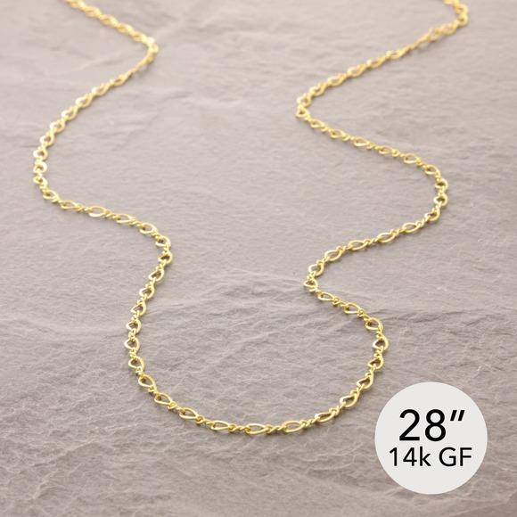 28" Figure 8 Necklace, figure eight chain necklace, gold choker (z 555-1g8-sp) - Picture 1 of 6